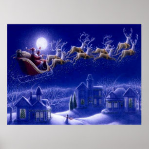 Póster Stanta Claus Sleigh Poster