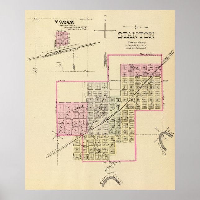 Póster Stanton y Pilger, Nebraska (Frente)