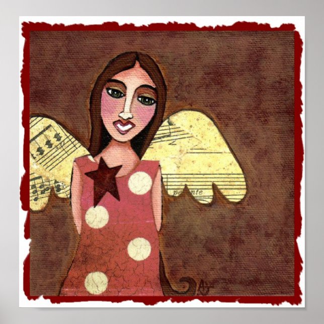 Póster Star Angel con alas musicales - impreso (Frente)