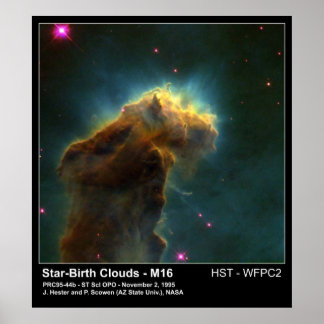 Póster Star Birth Cloud M16 Hubble Telescope Photo