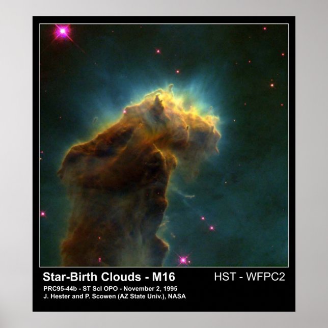 Póster Star Birth Cloud M16 Hubble Telescope Photo (Frente)