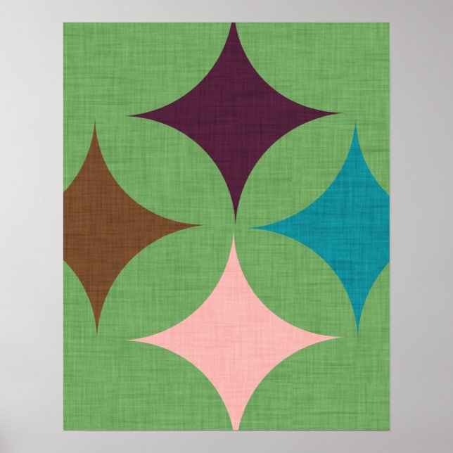 Póster Star Diamond Mid Century Pattern (Frente)