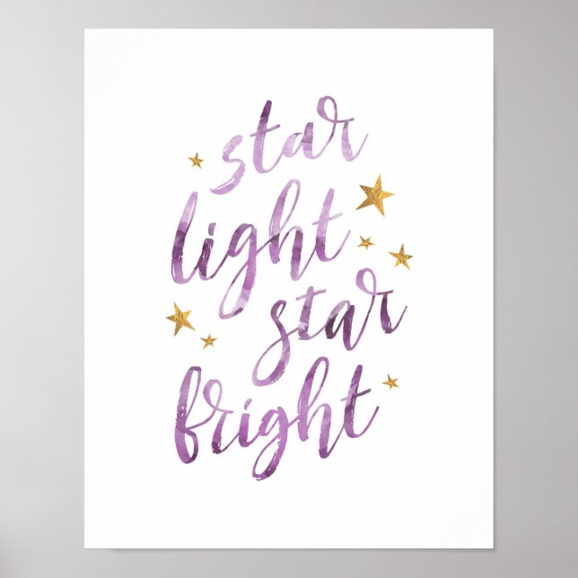 Póster Star light star bright purple typography poster (Frente)