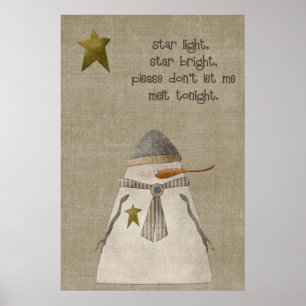Póster Star Light, Star Bright Snowman