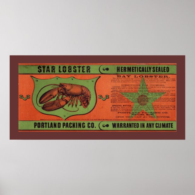 Póster Star Lobster Vintage Label (Frente)