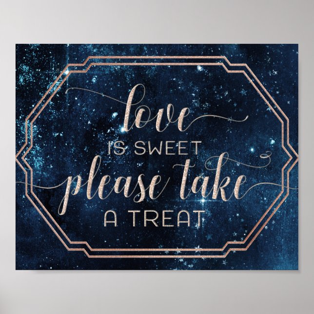 Póster Star Sky Celestial Galaxy Love es Sweet Tret (Frente)