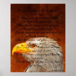 Póster Star Spangled Banner Lyrics Eagle