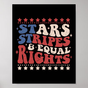 Póster Star Stripes E Igualdad De Derechos Patriótico 4 D