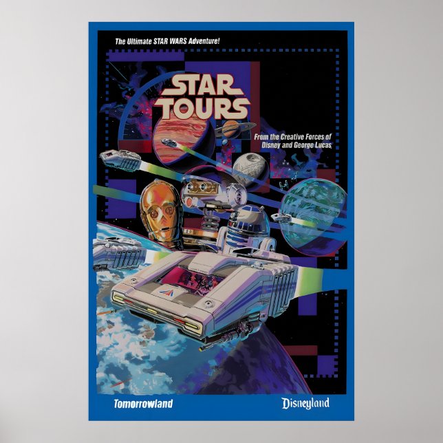Póster Star Tours 1987 Disneyland Attraction Poster Print (Frente)