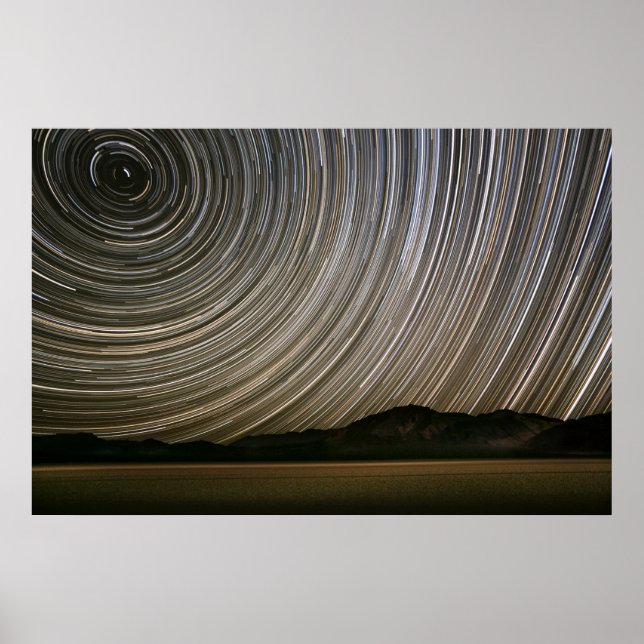 Póster Star Trail por la noche | California, Death Valley (Frente)