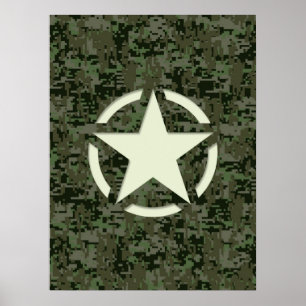 Póster Star Vintage Decal Digital Woodland