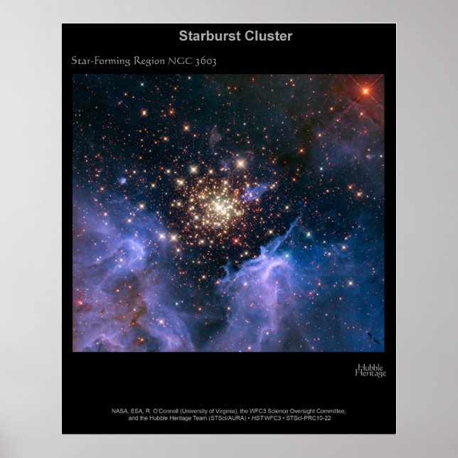 Póster Starburst Cluster NGC 3603 (Frente)