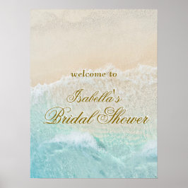 Póster Starfish and Shells Tropical Beach Bridal Shower