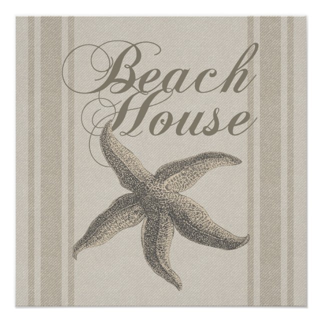 Póster Starfish Beach House Seashore Coastre (Anverso)