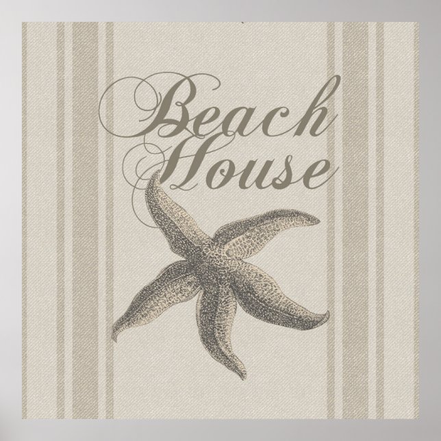 Póster Starfish Beach House Seashore Coastre (Frente)