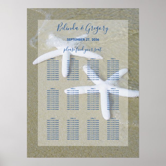 Póster Starfish Beach Wedding (Frente)