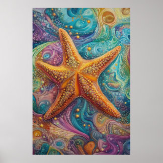 Póster Starfish psicodélico