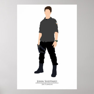 Póster Stargate Atlantis Minimalista Sheppard