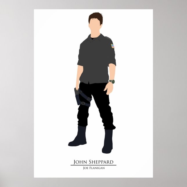 Póster Stargate Atlantis Minimalista Sheppard (Frente)