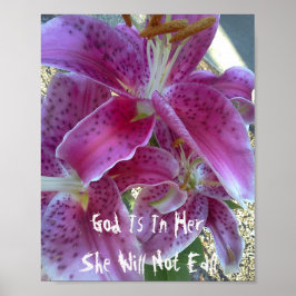 Póster Stargazer Lily God Está En Ella No Caerá