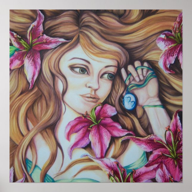 Póster Stargazer Lily Goddess Fantasy Art Imprimir (Frente)
