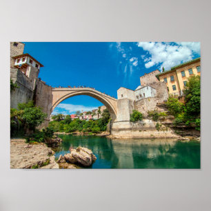 Póster Stari Most Bridge Country Bridge Bosnia Landsc