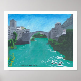 Póster Stari Most, Mostar, Bosnia y Herzegovina