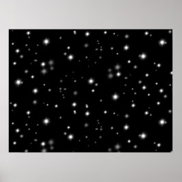 Póster Starlight Sparkles Black and White Stars