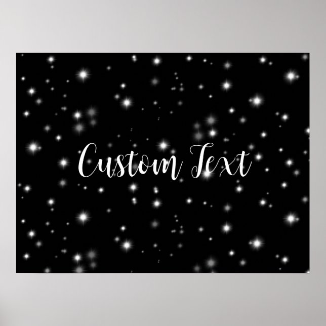 Póster Starlight Sparkles Black and White Stars (Frente)