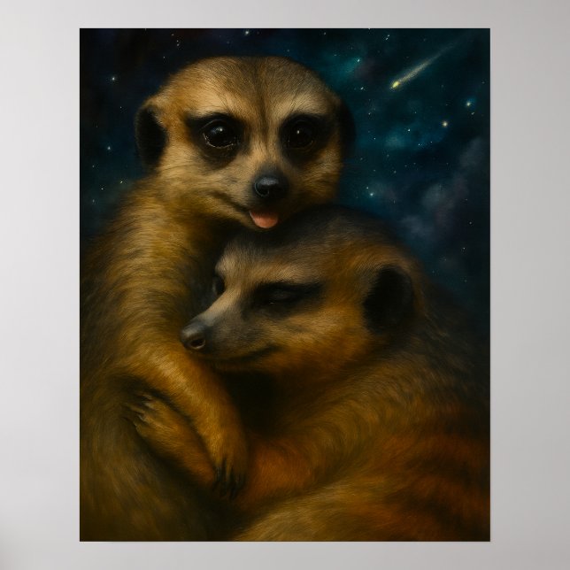 Póster Starlit Meerkat Embrace (Frente)