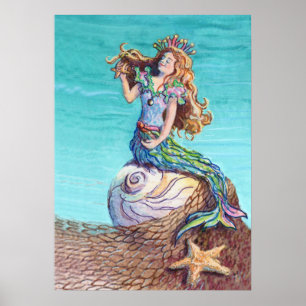 Póster STARRY MERMAID por SHARON SHARPE