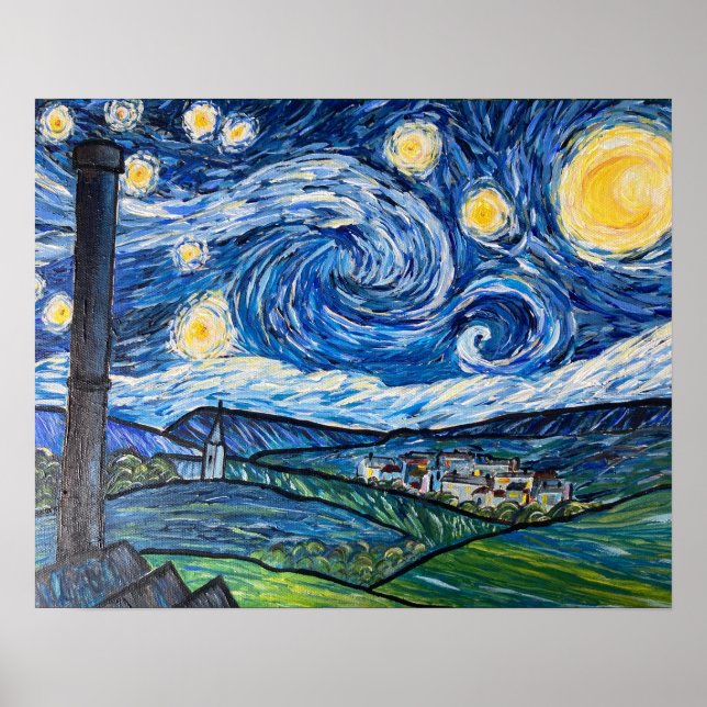 Póster Starry Night Belmont Lancashire (Frente)