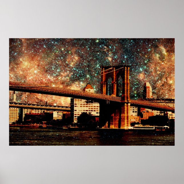 Póster Starry Night Brooklyn Bridge (Frente)
