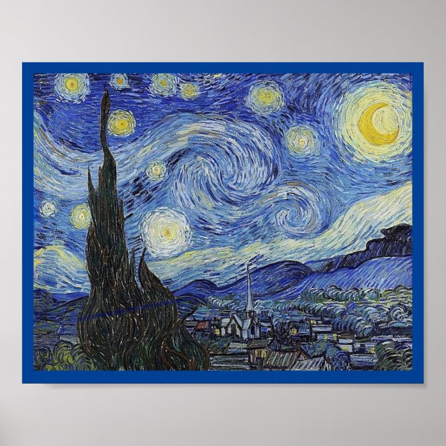 Póster Starry Night by Van Gogh, Fine Art, (Frente)