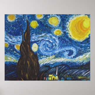 Póster Starry Night Canvas