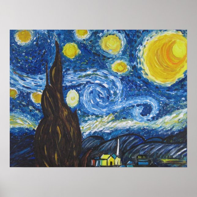 Póster Starry Night Canvas (Frente)