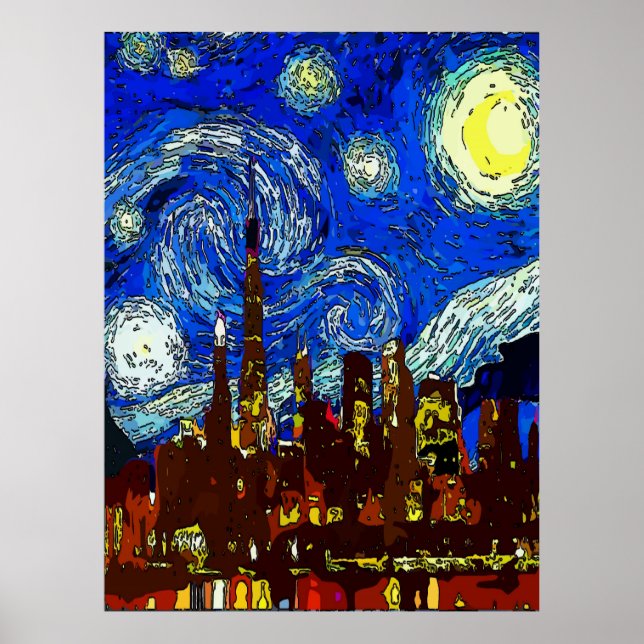 Póster Starry Night Chicago (Frente)