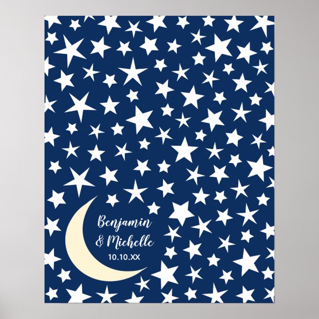 Póster Starry Night Guest Book Poster - 100 espacios (Frente)