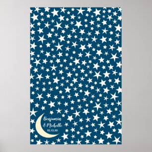 Póster Starry Night Guest Book Poster - 250 espacios