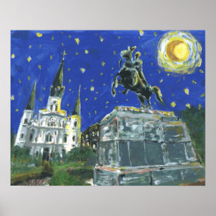 Póster Starry Night Jackson Square