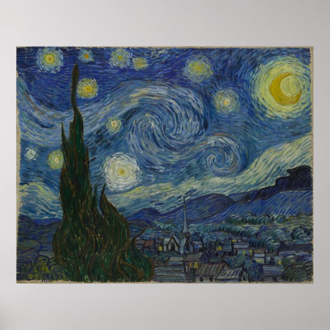 Póster Starry Night Large Canvas Vincent Van Gogh (Frente)