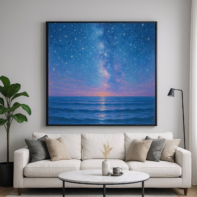 Póster Starry Night Seascape - Pastel Painting Style (Subido por el creador)