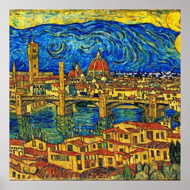 Póster Starry Starry Night Florence Italia (Frente)