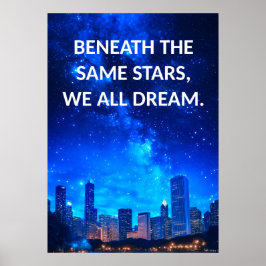 Póster Stars Dream Cityscape Poster de citas Inspiradoras