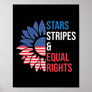 Póster Stars Stripes and Equal Rights 4 de julio