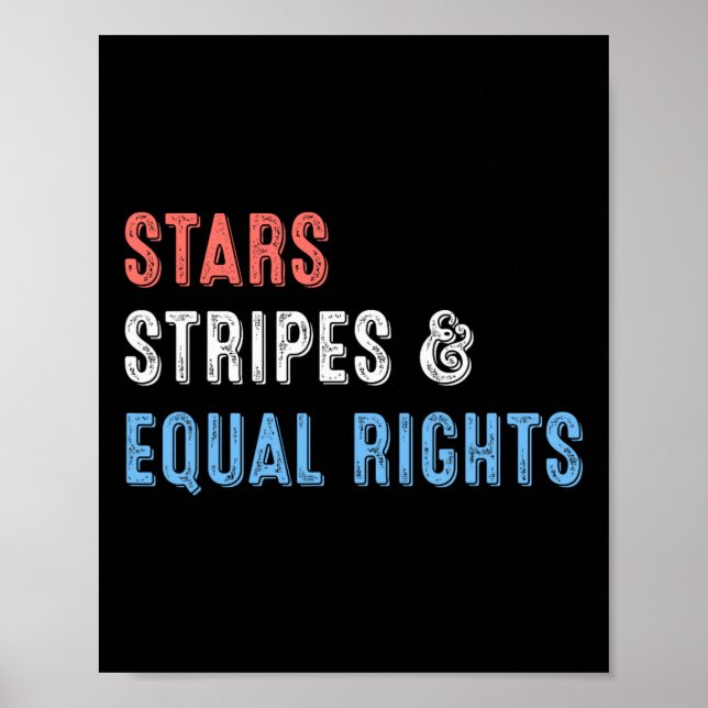 Póster Stars Stripes and Equal Rights 4 de julio (Frente)
