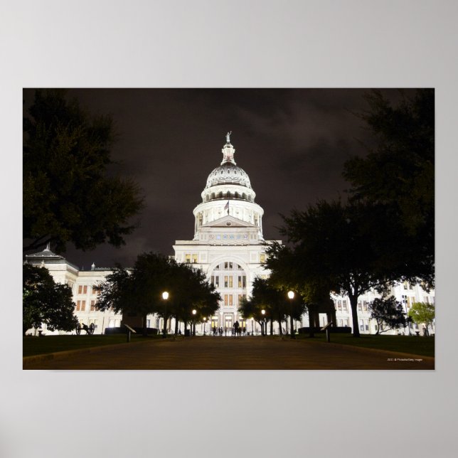 Póster State Capitol of Austin, Texas at Night (Frente)