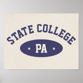 Póster State College, PA Retro Varsity-Style Poster