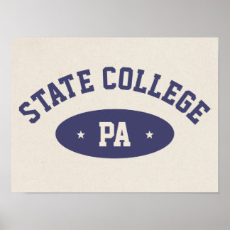 Póster State College, PA Retro Varsity-Style Poster