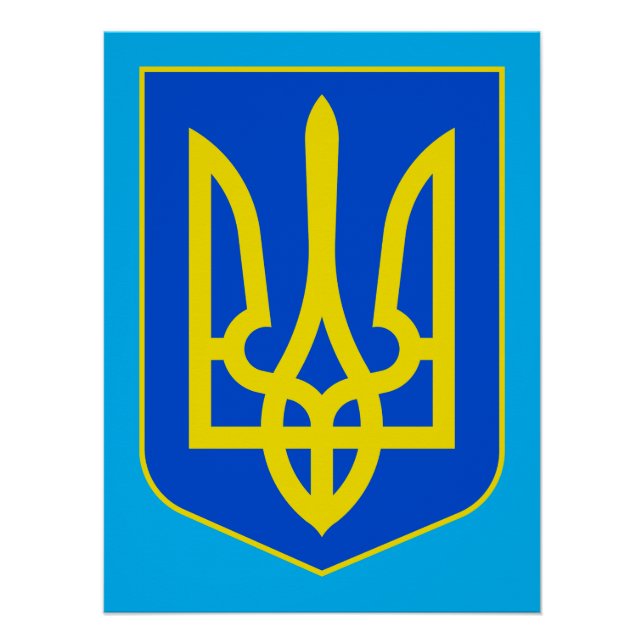 Póster State Emblem of Ukraine Golden Trident Fine Art (Anverso)